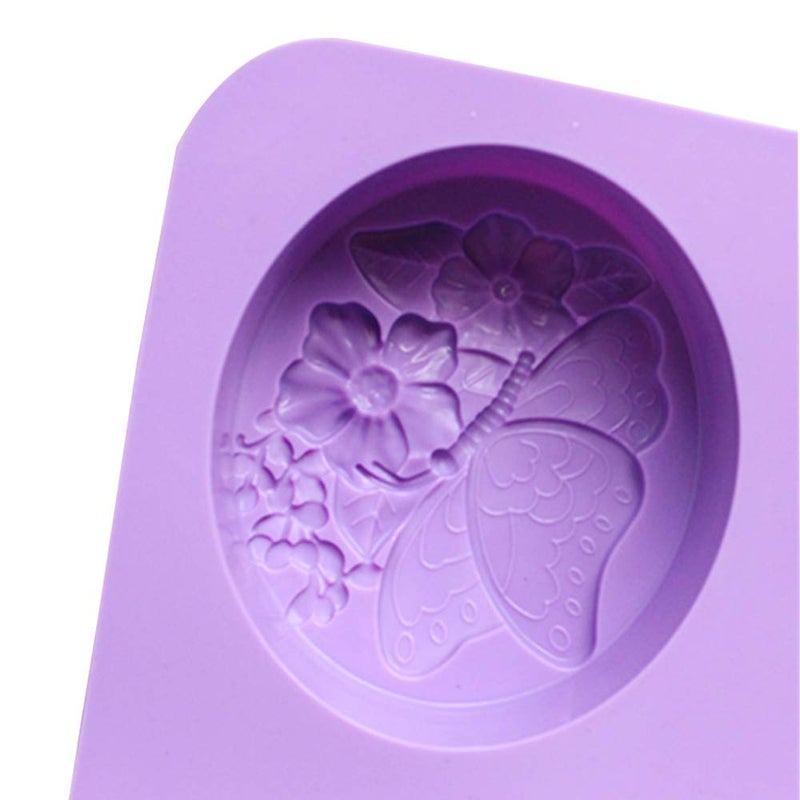 EchoDone 4 Cavities Oval Butterfly Flower Silicone Soap Mold DIY Handmade Silicone Molds for Soap Candle Bath Bomb Lotion Bar Cold Process Making Supplies - Image 4